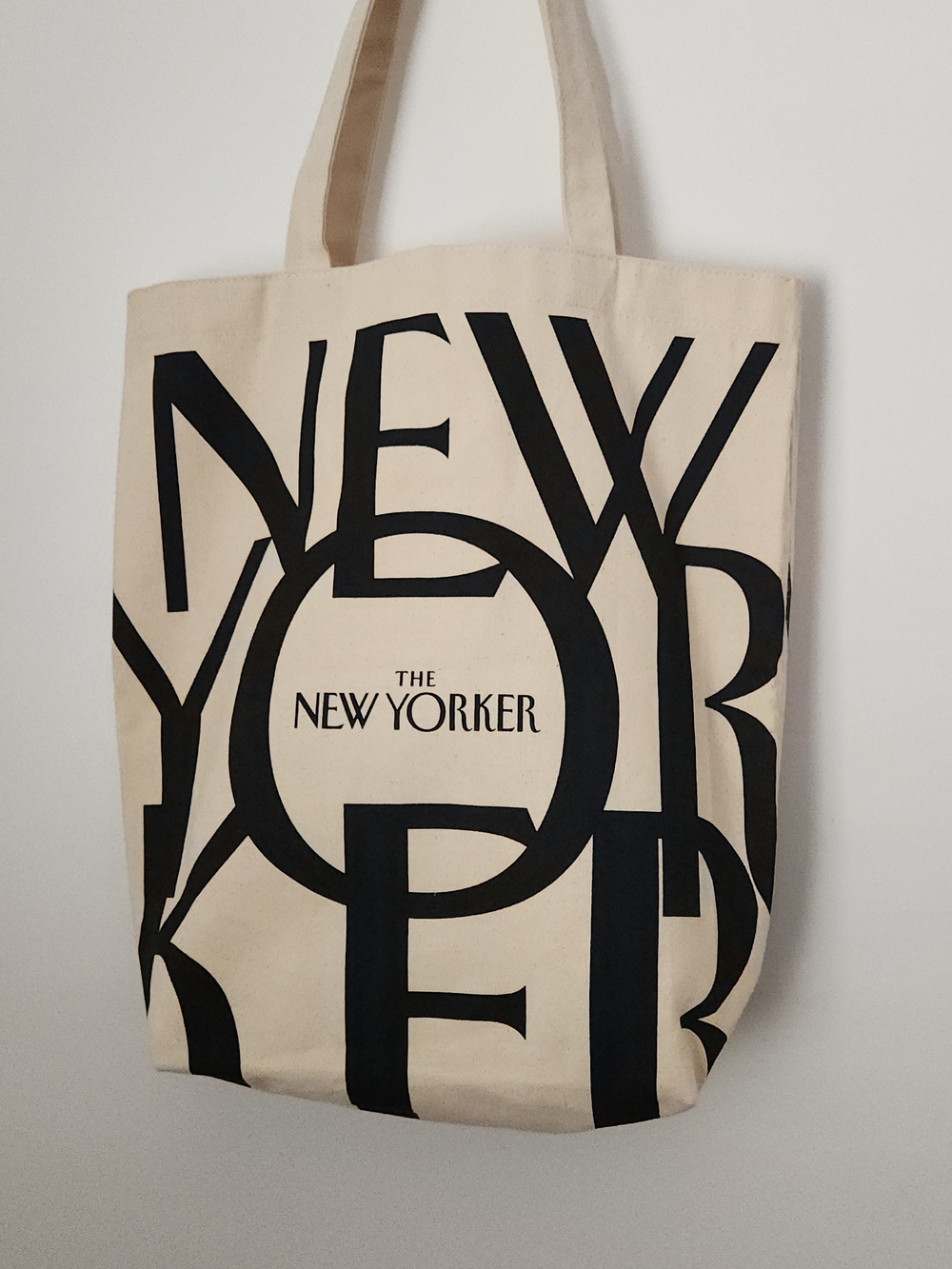 The New Yorker Cream Canvas Logo Tote